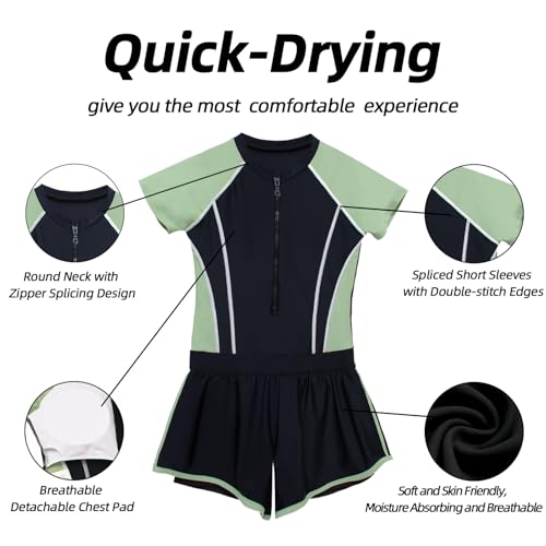 Hill & Sea Girls One Piece Swimsuits Quick-Dry Girls Bathing Suit, Soft Stretch Swimwear for Beach Pool Outdoor Play4