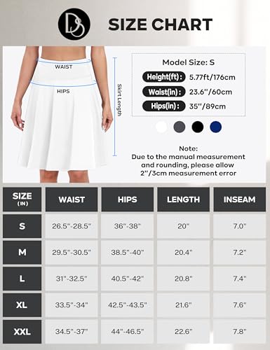 Desol Saias femininas de golfe de tênis de 50,8 cm com shorts e bolsos cintura alta atléticas casuai