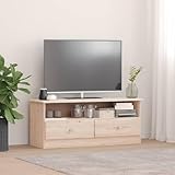 Aus Kiefer-Massivholz gefertigt, ist das TV-Möbel langlebig und robust.