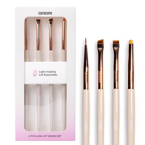 Curacoro Lash Lift Brush Set 4-Piece Lash Brushes with Soft Bristles