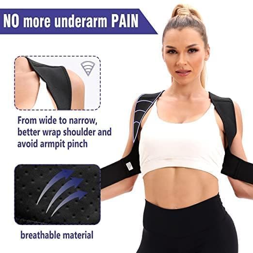 Image of Amazon Brand - Solimo Clavicle Support - Posture Corrector Belt for Men & Women | Back Support Belt | Shoulder Support Belt for Shoulder Fatigue Relief & Upper Back Pain (Universal Size)