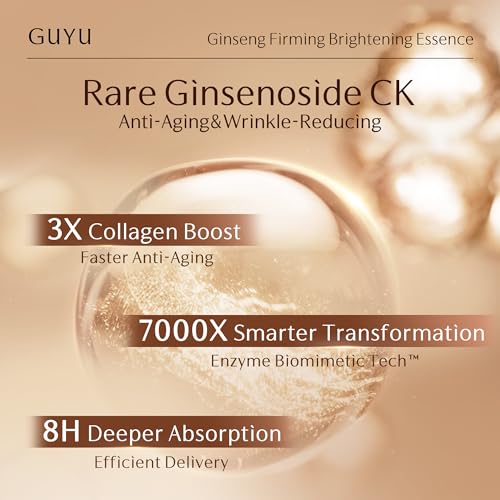 Image of Day & Night Anti-Aging Glowing Serum for Face Duo | GUYU Single-Use Ampoule | Ginseng Firming + Vitamin C Brightening Serum | 0% Irritation | for Firming, Glass Skin (0.05 Fl Oz x 60pcs)