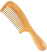 Handmade 100% Natural Green Sandalwood Hair Comb - Anti-static Natural Sandalwood Hair Detox Wood...