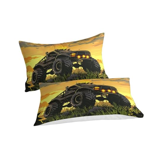 Housse de couette camion 3D抗皱免烫儿童双人被套面料柔软200x200cm带拉链 - 3