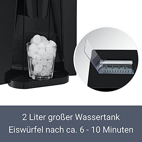 Juskys Eiswürfelmaschine PIM200L mit 2in1 Direkt-Spender & Timer — bis 12kg / Tag, Eiswürfel in 6-10 Minuten, 2 Größen, 2L Tank — Eiswürfelbereiter schwarz – Bild 5