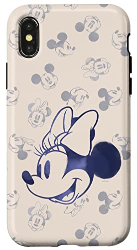 Coque iPhone X XS Disney Mickey Minnie vintage retro retro-chic noire antichoc
