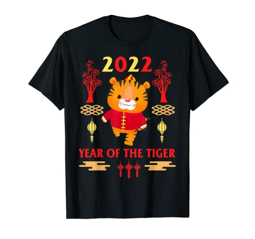 2022 Año de Tigre Lunar Feliz Año Nuevo Chino Zodiaco Niños Camiseta