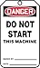 Accuform MDT225CTP PF-Cardstock Safety Tag, Legend "Danger Do Not Start This Machine", 5.75" Length x 3.25" Width x 0.010" Thickness, Red/Black on White (Pack of 25)