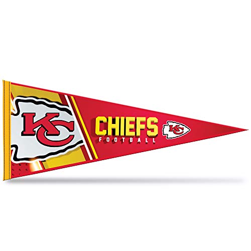 Rico Industries NFL Football Kansas City Chiefs Primary 12" x 30" Felt Wall Décor Pennant - Great for Home/Bed Room/Man Cave Décor by Rico Industries - Used condition - US$10.49