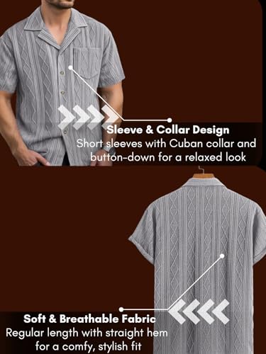 Image of Leriya Fashion Shirt for Man | Mens Casual Shirts | Shirt for Man| Shirts for Mens Stylish |Half Sleeve Button Down Textured Summer Beach Goa Wear Holiday Outfits (Available in Plus Sizes)