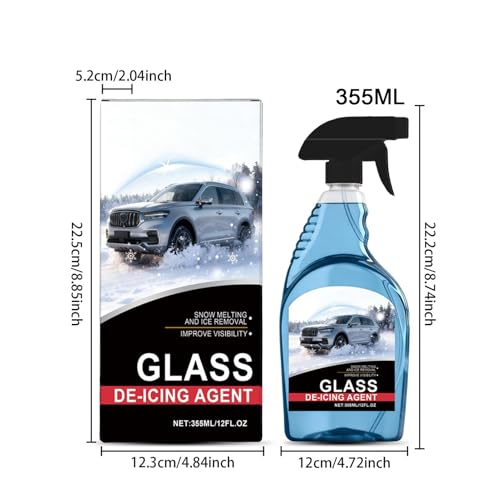 Générique Déverglaçant Automobile - 355 ML À Action Rapide pour Dégivrage | Spray De Dégivrage | pour Camions, Empêche Le Regel du Givre sur Pare-Brise, Rétroviseurs, Phares, Serrures Et Portes