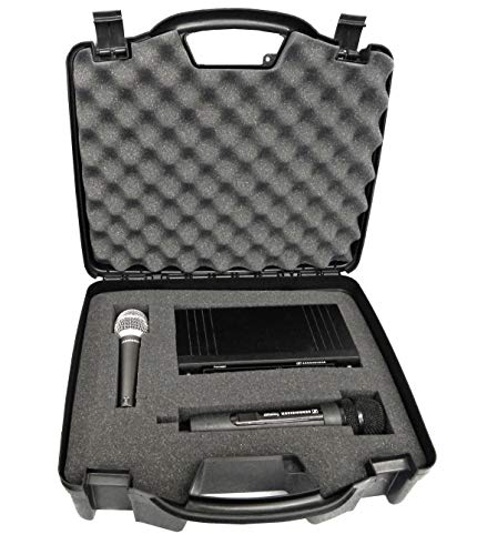 Casematix Wireless Microphone Case - Hard Shell Mic Case With Customizable Foam Compatible With Sennheiser, Shure, Audio Technica, Nady, Vocopro, Akg Systems With Receivers, Transmitters And Mics #TOP5