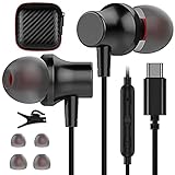 USB C Headphone, COOYA USB Type C Earphones Wired Earbuds Magnetic Noise Canceling In-Ear Headset with Microphone for iPad Pro Samsung Galaxy S21 Ultra S20 FE Note 10 Pixel 5 4a 3a 4 XL Oneplus 9 8 8T