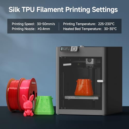 Image of Reprapper Silk TPU Filament, 95A Shore Hardness, 1kg TPU 1.75mm, Elastic 3D Printer Filament, Flexible & Soft Filament for 3D Printer (± 0.03mm) 2.2lb, Orange