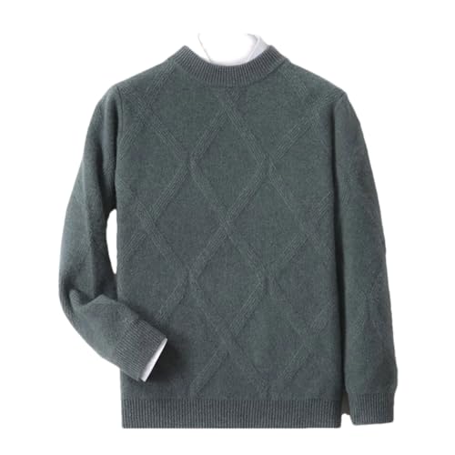 Men's Wool Sweater Crew Neck Long Sleeve Knitted Casual Business Solid Tops