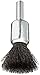 Weiler Wire End Brush, Solid End, Round Shank, Steel, Crimped Wire, 1/2" Diameter, 0.006" Wire Diameter, 1/4" Shank, 25000 rpm (Pack of 1)