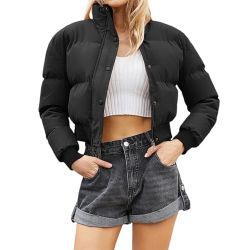 Doudoune femme manteau court veste matelassée chaude et coupe-vent