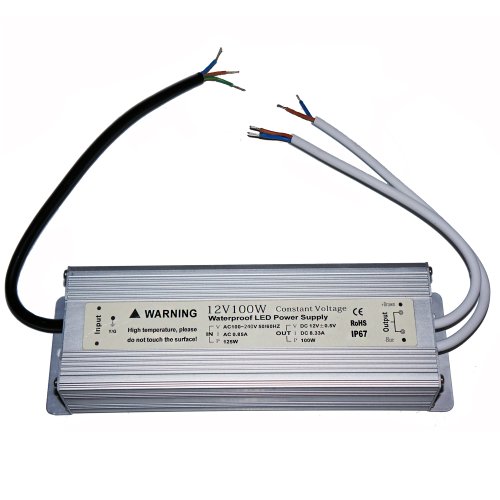 Waterproof IP67 LED Driver Transformer 100 Watt 12V Power Supply with Double Output