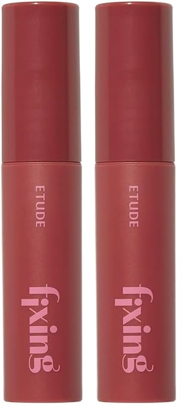 Image of ETUDE Fixing Tint Mini| Long Lasting Liquid Lipstick |Waterproof, Smudgeproof, Lightweight Matte Finish Lip Stain| Full Coverage|Korean Makeup| Shade 06- Soft Walnut Mini-2g (Pack of 2)