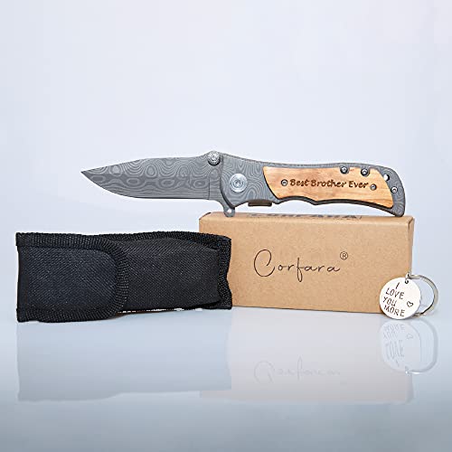 Image of Corfara Best Brother Ever Pocket Knife - Brother Birthday Gifts Christmas Gift for Brother, Best Brother Gifts from Sister Brother