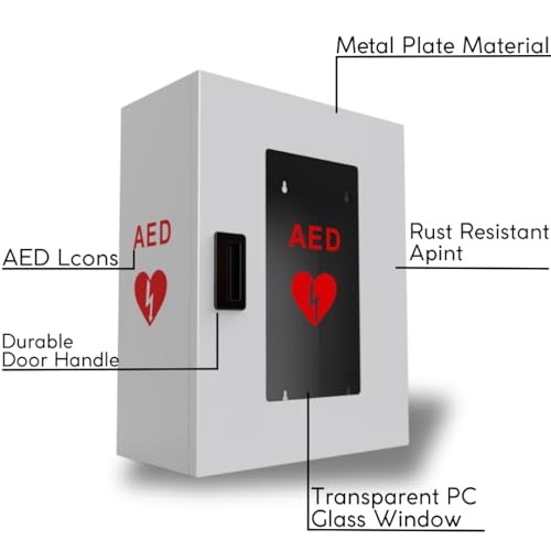Universeller Defibrillator-Schrank ohne Alarm – Wandmontierter AED-Schrank – Für den Innen- oder Außeneinsatz – AED-Aufbewahrungsschrank – Erste Hilfe – Medizinischer Notfallkasten