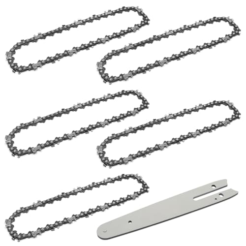 KtbeYTi 5 Pièces 6 Pouces Chaînes de Tronçonneuses 37TG Mini Chaîne de Tronçonneuse avec Guide Tronçonneuse pour Couper Les Branches Dans Le Jardin