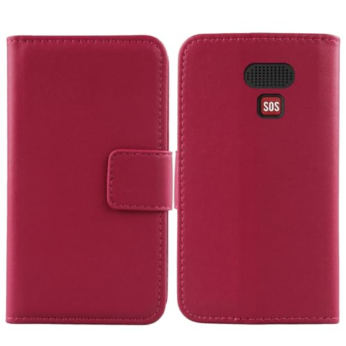 Image of Tnviud Premium Genuine Real Flip Folder Folio Leather Case For uleway G180 1.77" Business Phone Protection Protector Cover Skin (Rose)