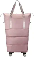 Maleta De Viagem Com Rodinhas Impermeável Consegue 4 Tamanhos Expansível Leve Compartimento Úmido Para Banheiro Organizador Para Homem Mulher(Rosa)