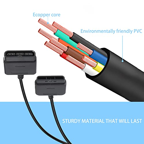 Jofong Ps2 Controller Extension Cable For Ps1 Ps2 Game Console Plug And Play Wired Video Game Controller Gamepad Extension Cable 5.8Ft/1.78M 2 Pack #TOP3