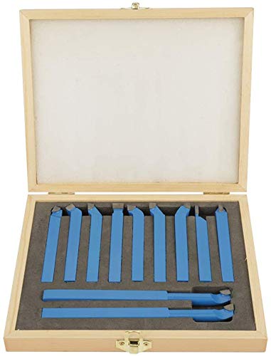 Wendeplatten-Drehmeißel, 11 Stück Hartmetall-Drehmeißel für Allgemeine Drehmaschinen Halbautomatische und Automatische Drehmaschinen 8 x 8 mm 10 x 10 mm 12 x 12 mm(Optional) (12 x 12 mm) Cover