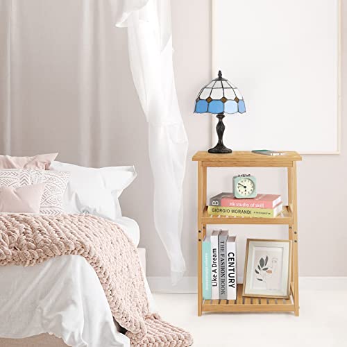 Eteli Nightstand Bamboo 3 Tier Side Table With Storage Shelf Small Bedside Table For Small Space Bedroom Living Room Bathroom Balcony #TOP2