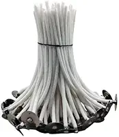 Pavio de Algodão Parafinado para Velas, 2mm de Diâmetro, 10cm de Comprimento, Kit com 100 Unidades