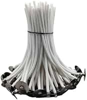 Pavio de Algodão Parafinado para Velas, 2mm de Diâmetro, 10cm de Comprimento, Kit com 100 Unidades