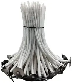 Pavio de Algodão Parafinado para Velas, 2mm de Diâmetro, 10cm de Comprimento, Kit com 100 Unidades