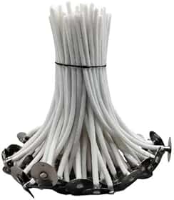 Pavio de Algodão Parafinado para Velas, 2mm de Diâmetro, 10cm de Comprimento, Kit com 100 Unidades