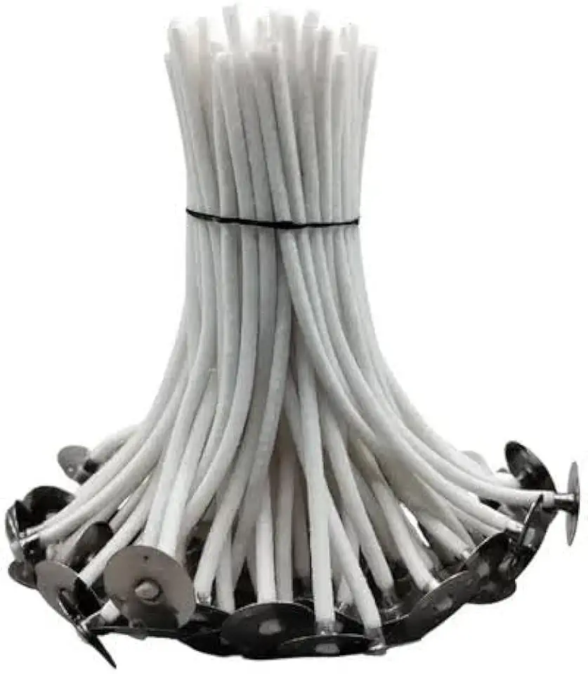 Pavio de Algodão Parafinado para Velas, 2mm de Diâmetro, 10cm de Comprimento, Kit com 100 Unidades