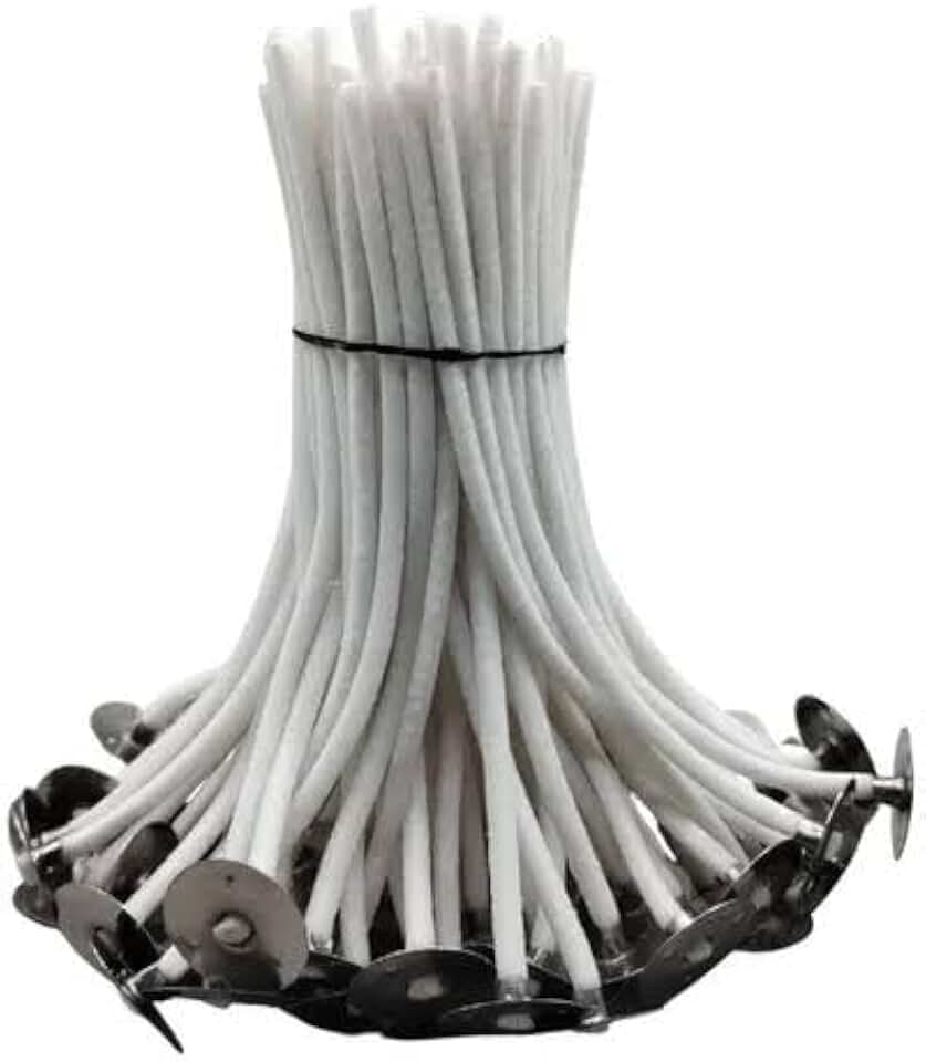Pavio de Algodão Parafinado para Velas, 2mm de Diâmetro, 10cm de Comprimento, Kit com 100 Unidades