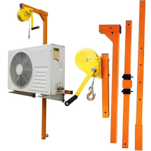 Klappbarer Turmkran Klimaanlage Installationswerkzeug - Edelstahl Manuelle Seilwinde zum Heben von Leitern & Ausrüstung - Handheld Hebekran Zubehör
