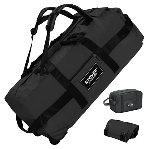 Durable 80L Rolling Duffel Bag with Toiletry Kit