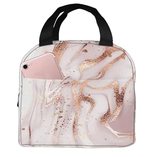 VKWE Marble Lunch Bag Lunch Bags for Women, Ladies Lunch Bags Insulated Tote Lunch Bag Adult Marble Women Lunch Bag Packed Lunch Bag for Work Picnic Camping School Beach