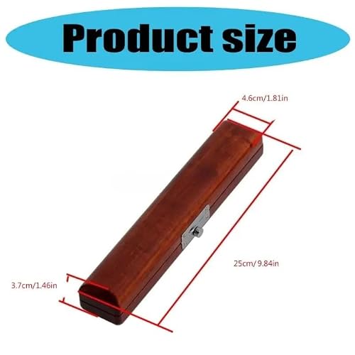 Flute Headjoint Case Wooden Storage Box with Soft Interior Lining, Protective Holder for Flute Head Joint Parts, Portable Carry Container for Travel, Band Room, Studio Safekeeping - Thumbnail 3