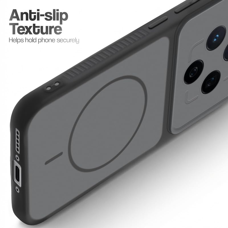Image of Mr. Case Back Case for Vivo X200T 5G | Ring Design Protective Case with Camera Cut Protection | Anti Slip Grip | Shockproof Mobile Cover - Black