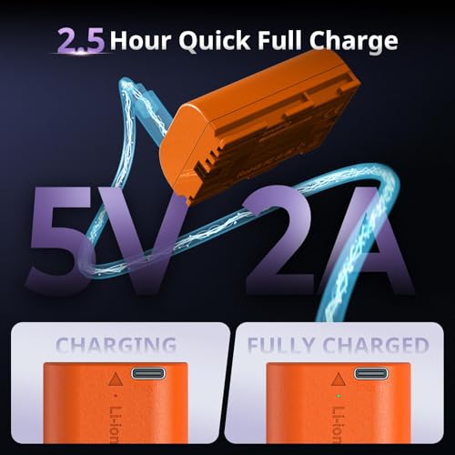 Image of SMALLRIG LP-E6P Battery for Canon, 2520mAh USB-C, 2.5H Quick Charge | for LP-E6NH LP-E6N LP-E6, for Canon EOS R6V,R6 Mark III /II, R5 Mark II,C50,R5,R6,R7,5D Mark II,5D Mark IV,60D,70D,80D,90D