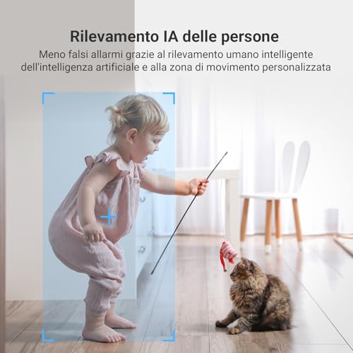 EZVIZ Telecamera da interno, IP camera wifi, Videocamera di sorveglianza, Visione notturna Avviso movimento, Rilevamento di persona, App mobile Compatibile con Alexa Modello CB2 - Immagine 5
