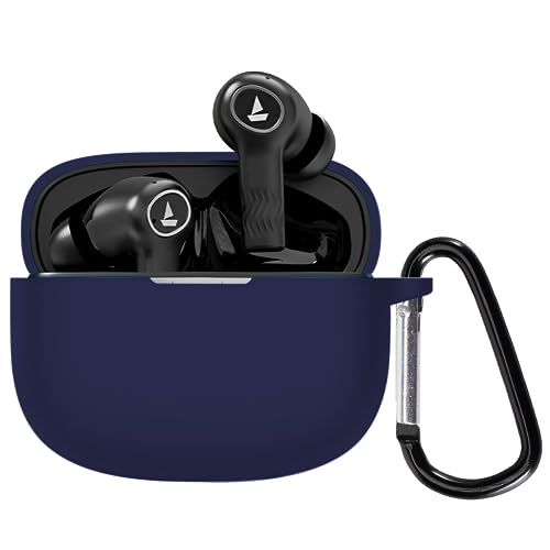 Image of New Silicone Case Compatible with Boat Nirvana ion Protective Soft Silicone 360 Full Protection Dust-Proof Shockproof Case Cover with Hook (Cover Only) (Blue)