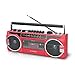 AudioBox RXC-25BT Retrobox Wireless Speaker System W/ Cassette Player, Red