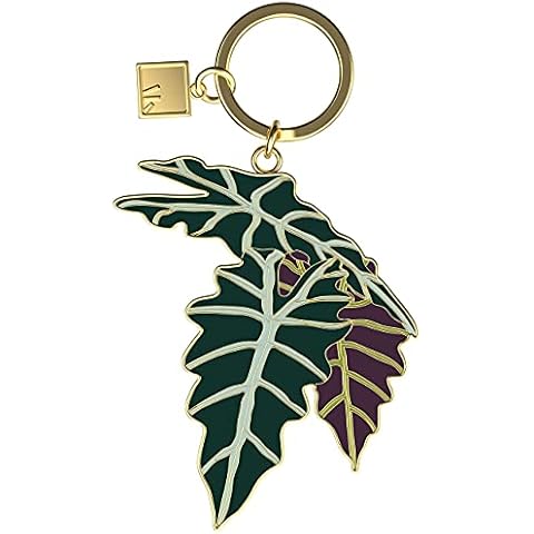 ArtAK Alocasia Plant Keychains for Women Cute Keychain Key Chain Plant Lover Gifts Plant Lady (Gold Alocasia) Cover