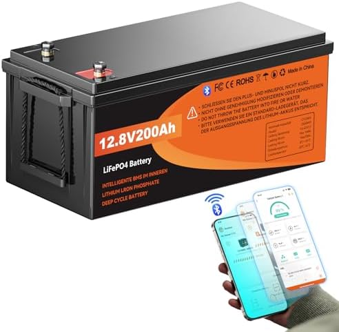LiTime Batterie Lithium 12V 200Ah Plus, LiFePO4 avec 200A Protection