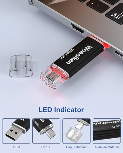 USB C Flash Drive 8GB 10 Pack, Wooolken Type-C Flash Drive + USB 2.0 Thumb Drive OTG USB Drive Compatible with iPhone 16/15, Android Smartphone/Tablets/Computers - Image 5