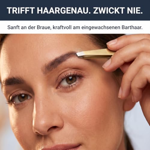 KLINGENHELD® Haargenaue Pinzette - greift jedes Haar beim 1. Versuch ohne durchrutschen - Pinzette Augenbrauen Zupfen handgeschliffen… – Ansicht 6